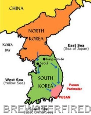 Photo #4
South Korean and American troops were pushed into pink area- Pusan Perimeter